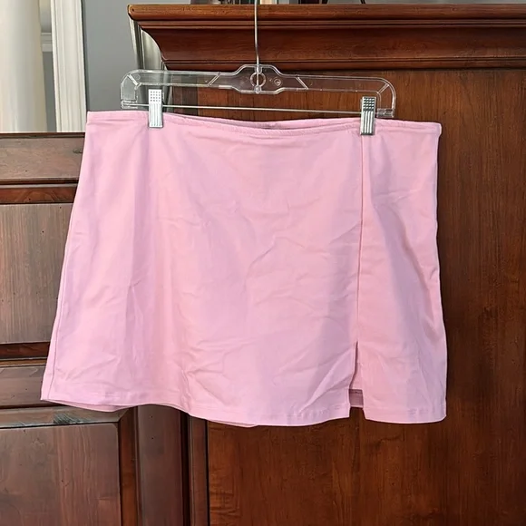 NWT Wild Fable Light Pink High Rise Bodycon Mini Skort - Picture 2 of 13